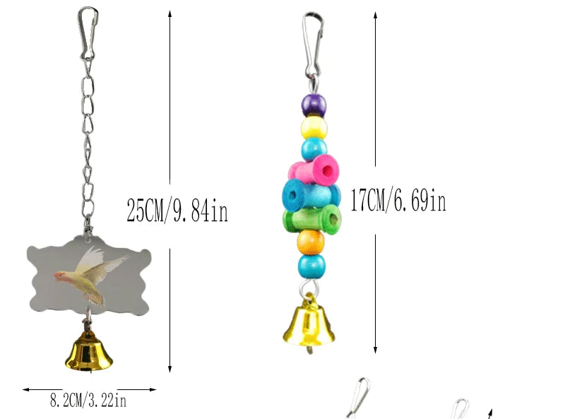 Parrot Toy Set – Swing, Bell & Ladder Training Kit