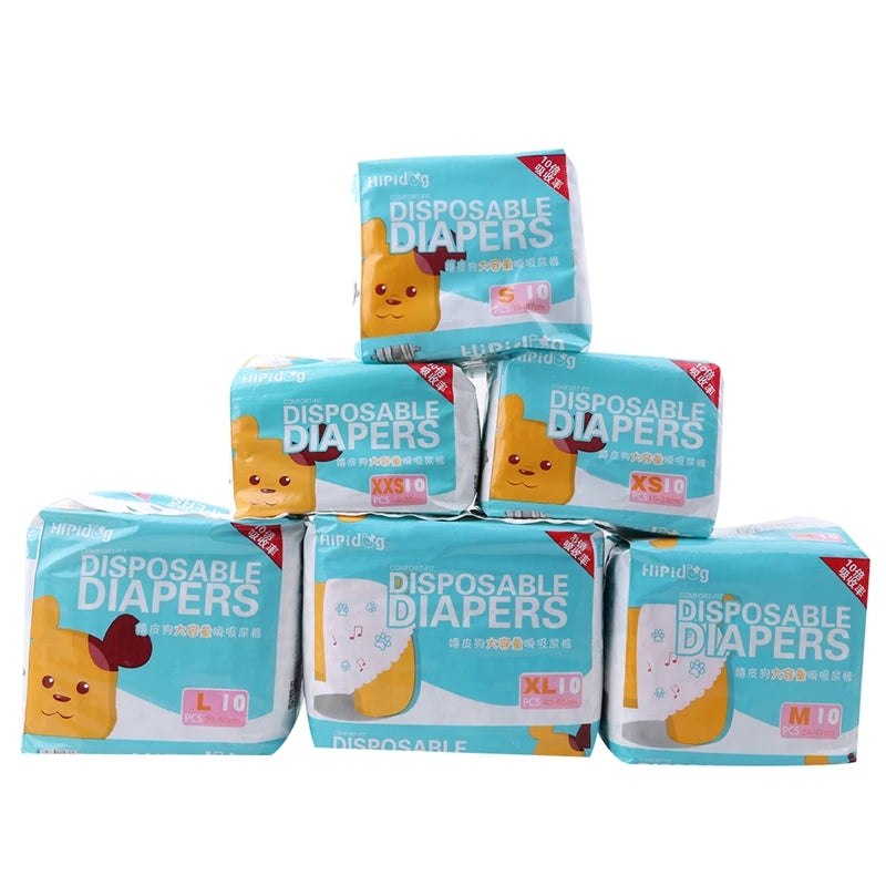 Disposable Dog Diapers – Super Absorbent & Leakproof (Pack of 10/12)