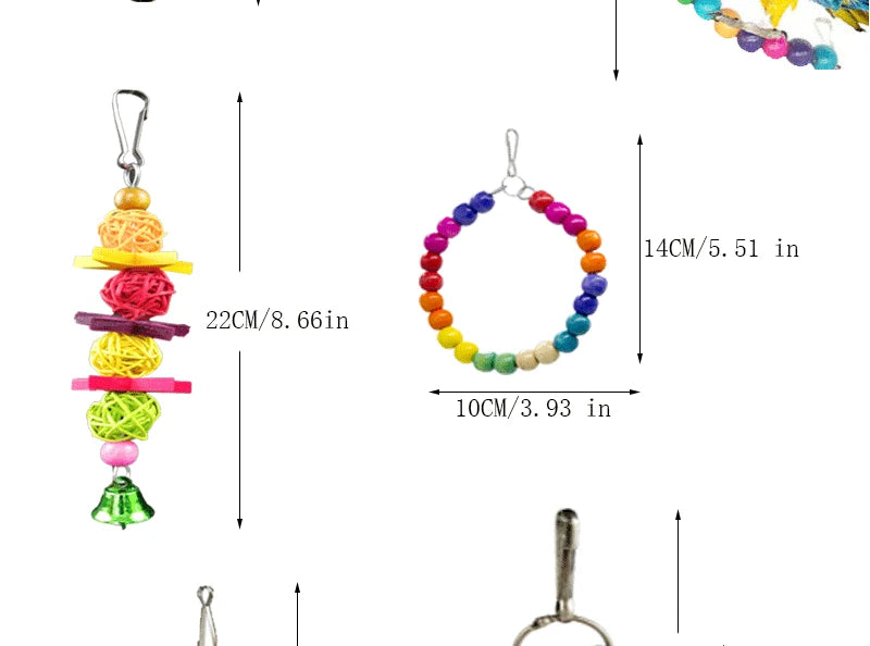 Parrot Toy Set – Swing, Bell & Ladder Training Kit