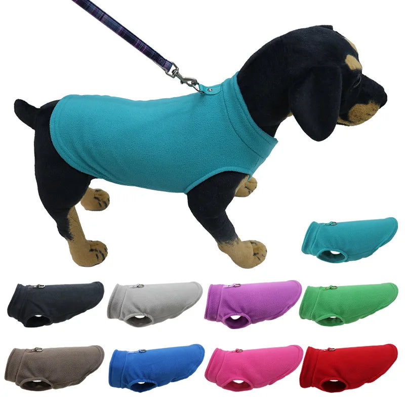 Soft Fleece Pet Vest Jacket with D-Ring | Dog & Cat Winter Coat