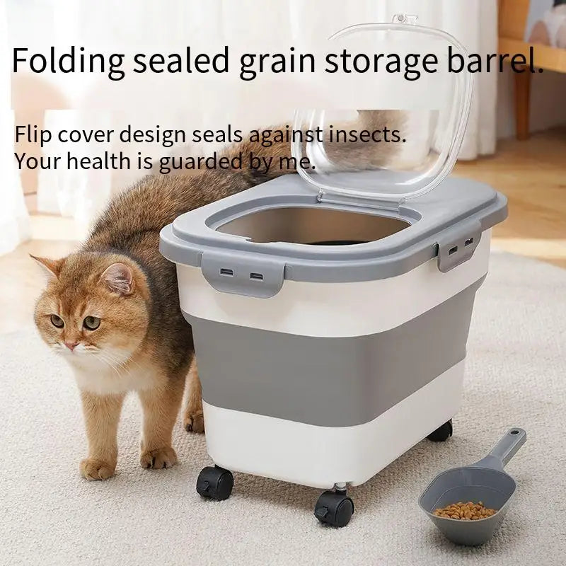 Collapsible Pet Food Storage Container – Airtight & Space-Saving (13 / 33 LB)