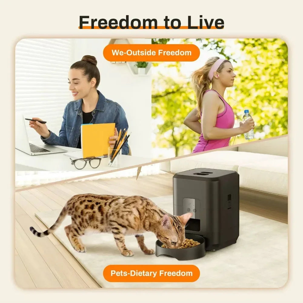 Smart 2L Automatic Pet Feeder with WiFi App Control – Timed & Portion-Controlled Food Dispenser for Cats & Dogs