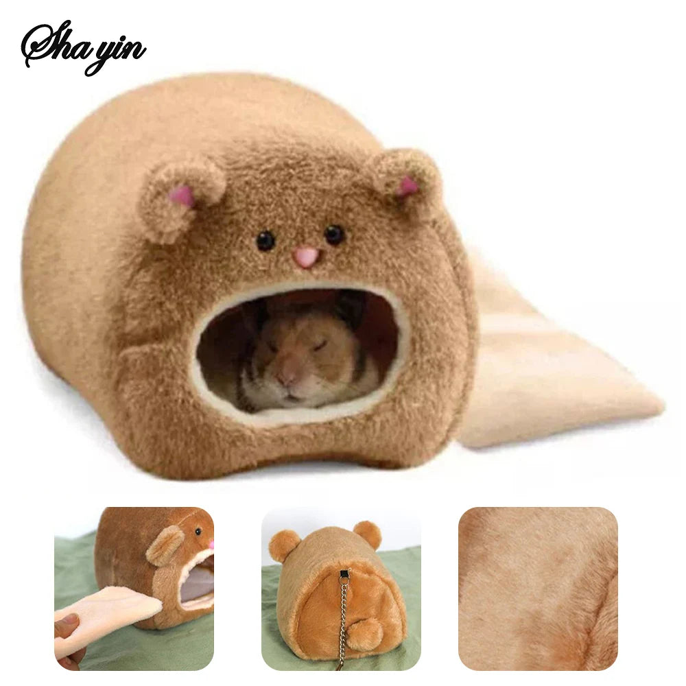 Cozy Small Pet Nest – Winter Warmth Fleece Bed for Hamsters, Rabbits & Squirrels