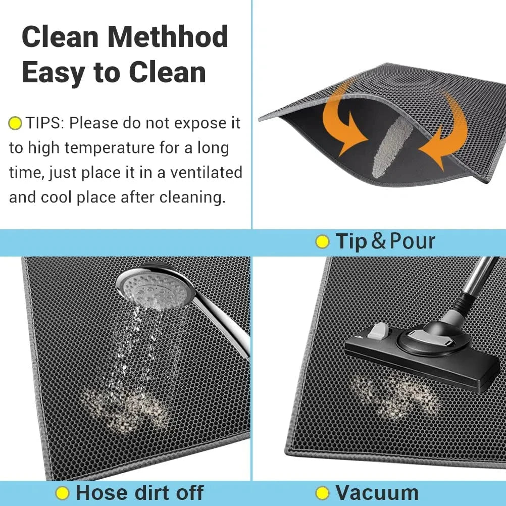Double-Layer Waterproof Cat Litter Mat – Non-Slip, Washable & Easy to Clean