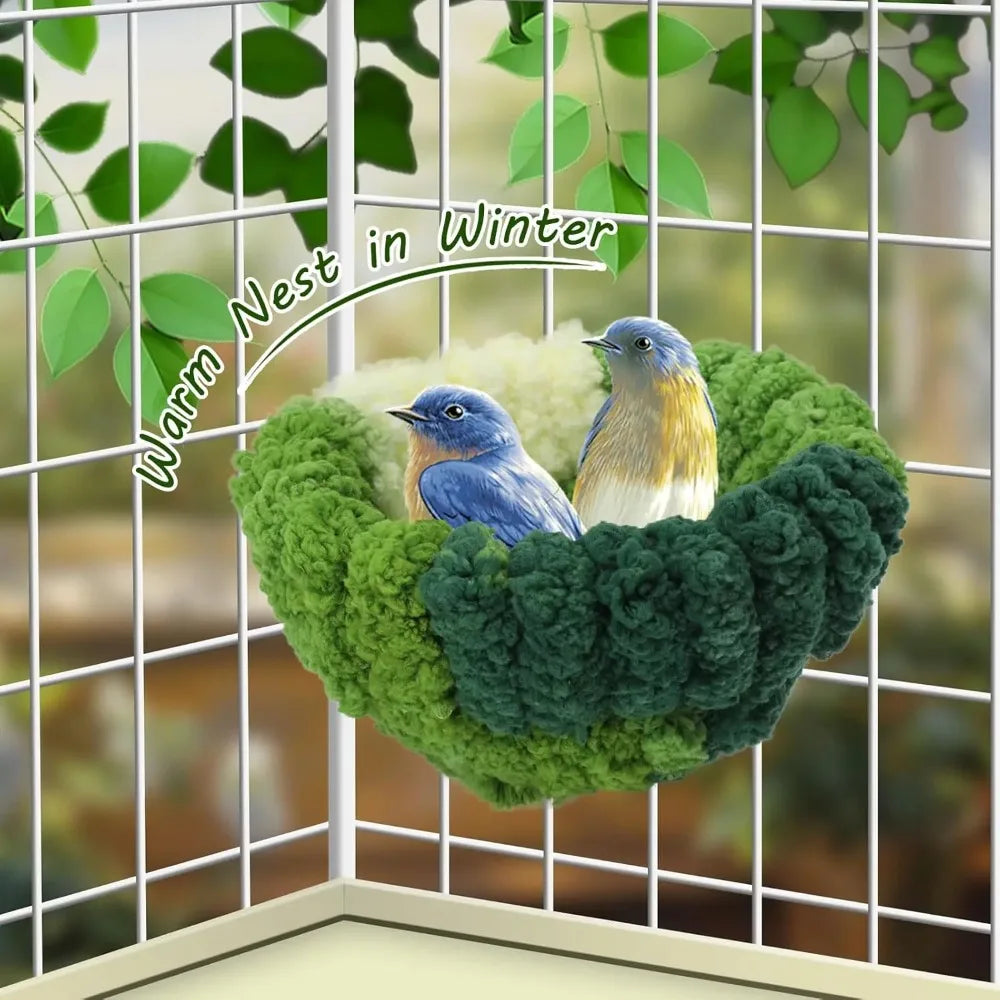 Plush Hanging Bird Nest – Cozy Cage Bed for Parakeets, Cockatiels, Lovebirds & Small Pets