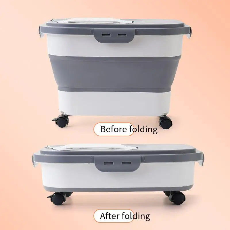 Collapsible Pet Food Storage Container – Airtight & Space-Saving (13 / 33 LB)