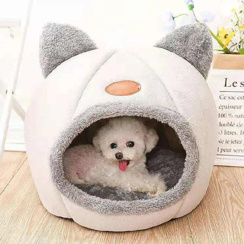 Cozy Cave Cat Bed – Removable Cushion, Breathable & Warm Pet House for Cats & Small Dogs