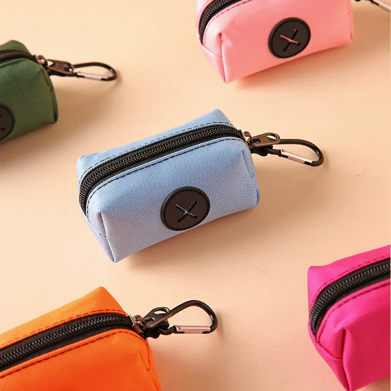 Pet Waste Bag Dispenser with Carabiner Clip – Durable Canvas Holder for Dogs