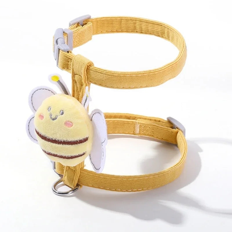 Bee-Themed Cat Harness & Leash Set – Adjustable Walking Vest for Small & Medium Cats