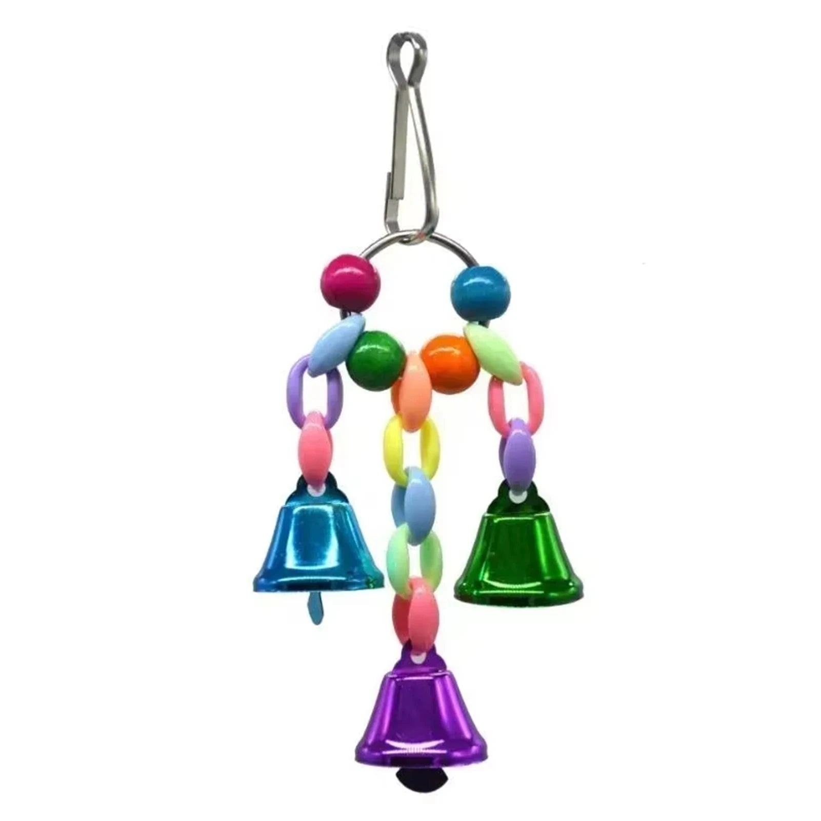 Colorful Rope & Wood Bird Toy – Climbing, Chewing & Foraging Enrichment