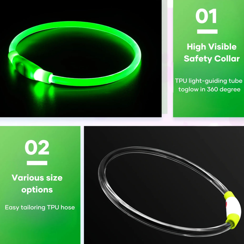LED Dog Collar – USB Rechargeable Luminous Safety Collar for Night Walks
