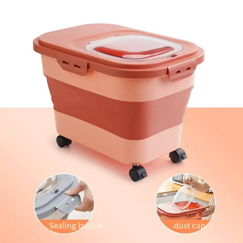 Collapsible Pet Food Storage Container – Airtight & Space-Saving (13 / 33 LB)