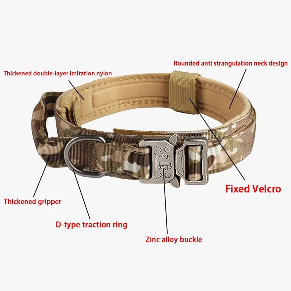 Tactical Dog Collar – Heavy-Duty Nylon with Metal Buckle | M, L, XL