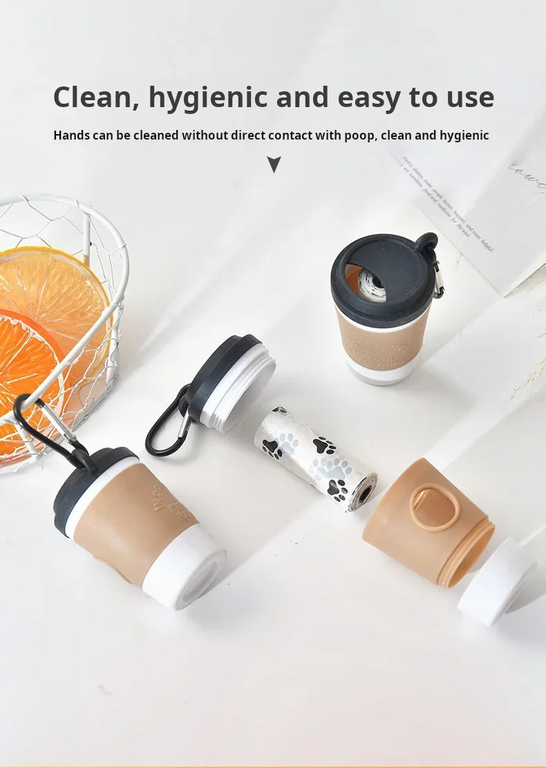 Coffee Cup Pet Waste Bag Dispenser – Portable Dog Walking Accessory