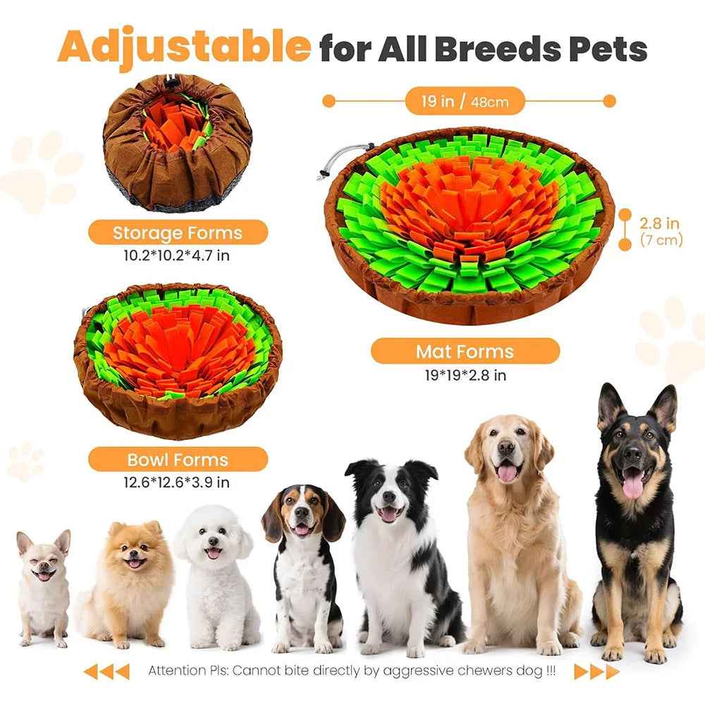 2-in-1 Dog Snuffle Mat & Slow Feeder – Interactive Foraging Toy for Mental Stimulation & Anxiety Relief | Cats & Dogs