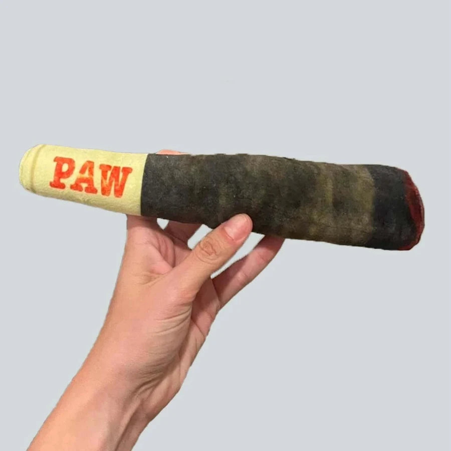 Cigar Design Plush Squeaky Dog Toy – Interactive Chew Toy for Small & Medium Dogs