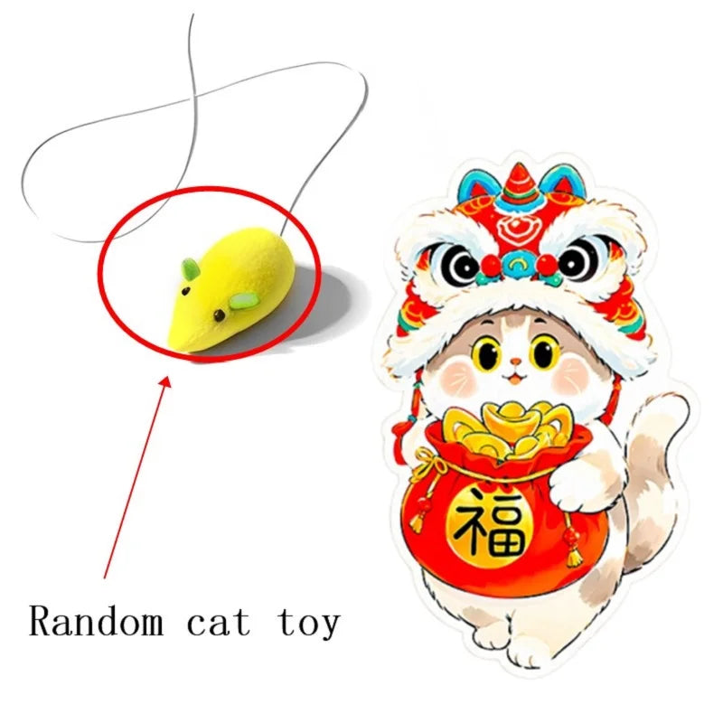 Wall-Mounted Felt Cat Scratcher with Hanging Toy