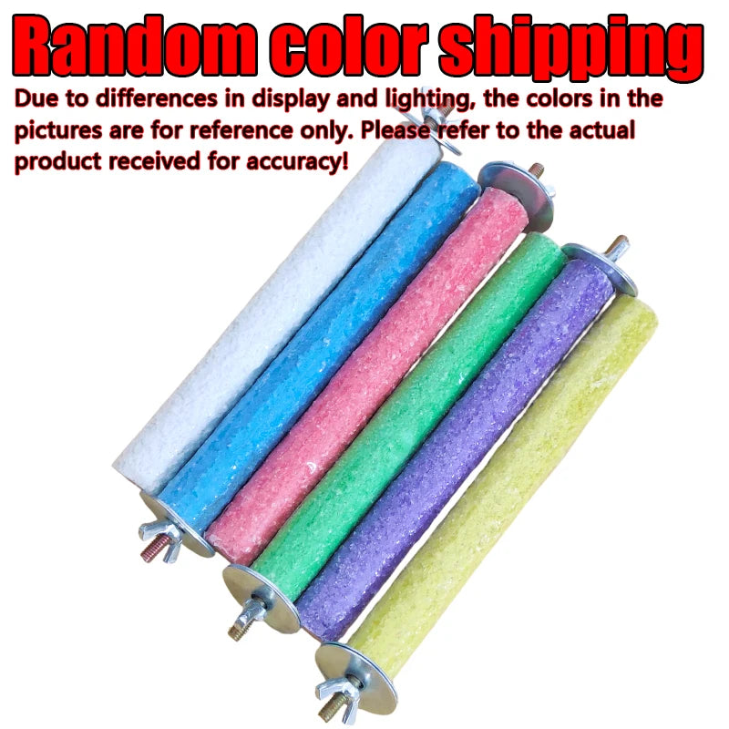 Colorful Wood Parrot Perch Stand – Bird Cage Toy for Small & Medium Birds