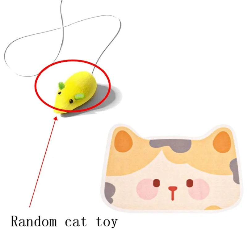Wall-Mounted Felt Cat Scratcher with Hanging Toy
