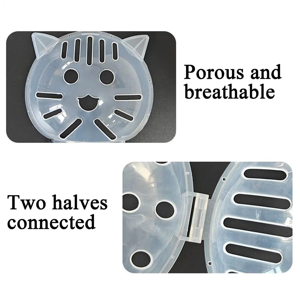 Breathable Cat Bubble Muzzle – Transparent Protective Helmet for Grooming & Anti-Bite Safety