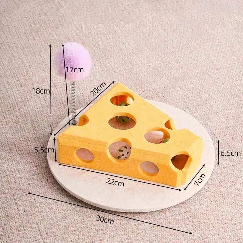 Interactive Cat Maze Toy with Bell Ball — Felt Puzzle Box
