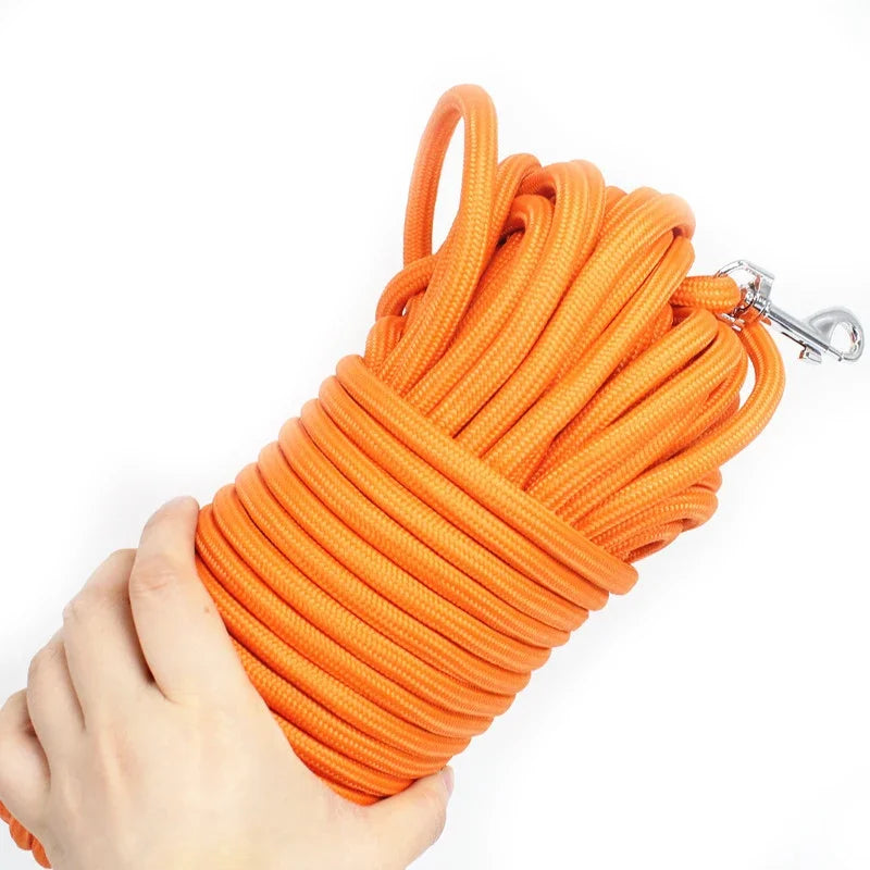 Heavy Duty Long Training Dog Leash – Multi-Layer Braided Nylon Recall Lead | 5M / 10M / 15M for Medium & Large Dogs