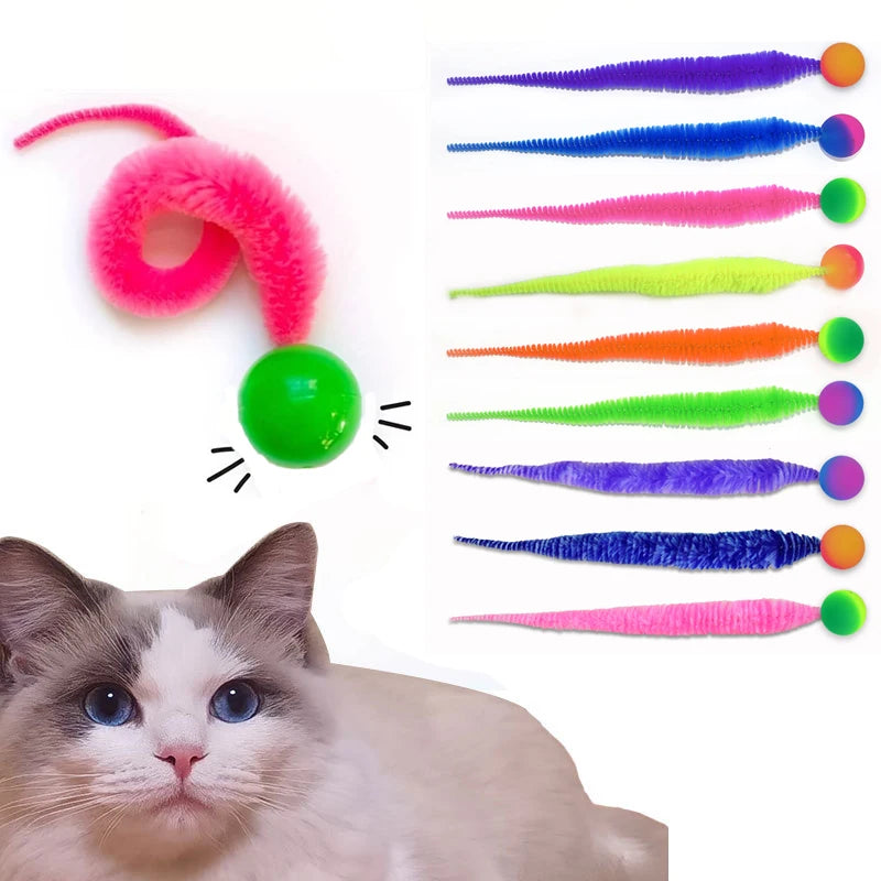 Faux Fur Bouncing Cat Toy Ball – Interactive Puzzle Teaser