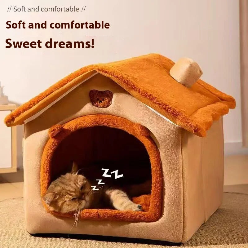 Cozy Pet House Bed – Removable & Washable | Dogs & Cats