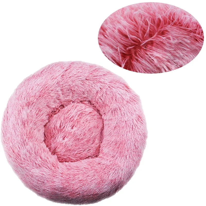 Cozy Round Pet Bed – Ultra-Soft Plush for Dogs & Cats (40–90 cm)