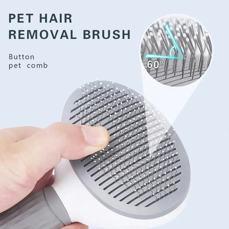 Self-Cleaning Pet Slicker Brush – Grooming & Dematting Comb for Dogs & Cats