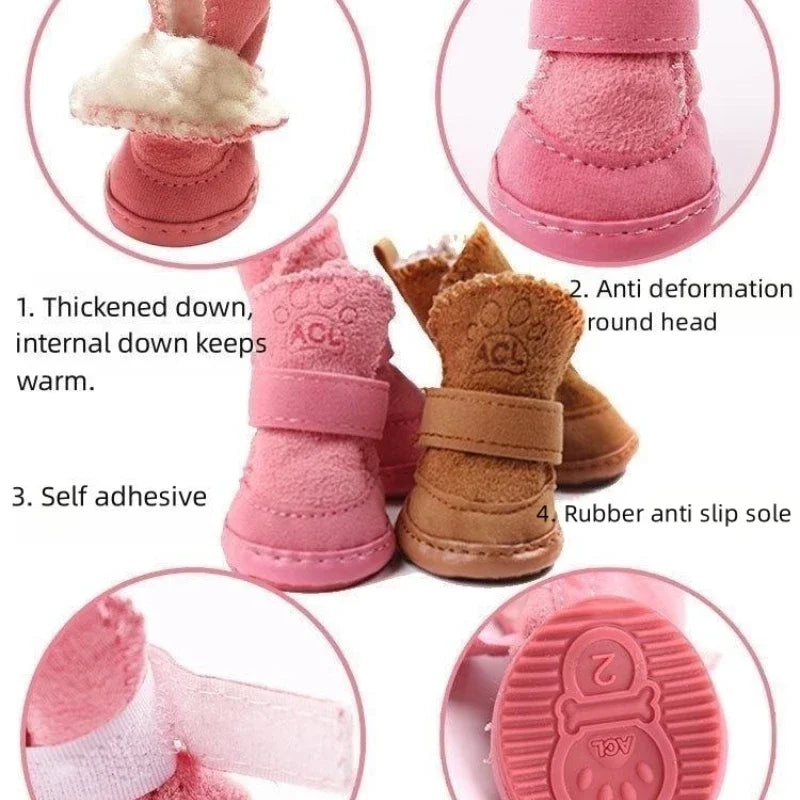 CozyPaws – Plush Winter Dog Boots with Anti-Slip Sole