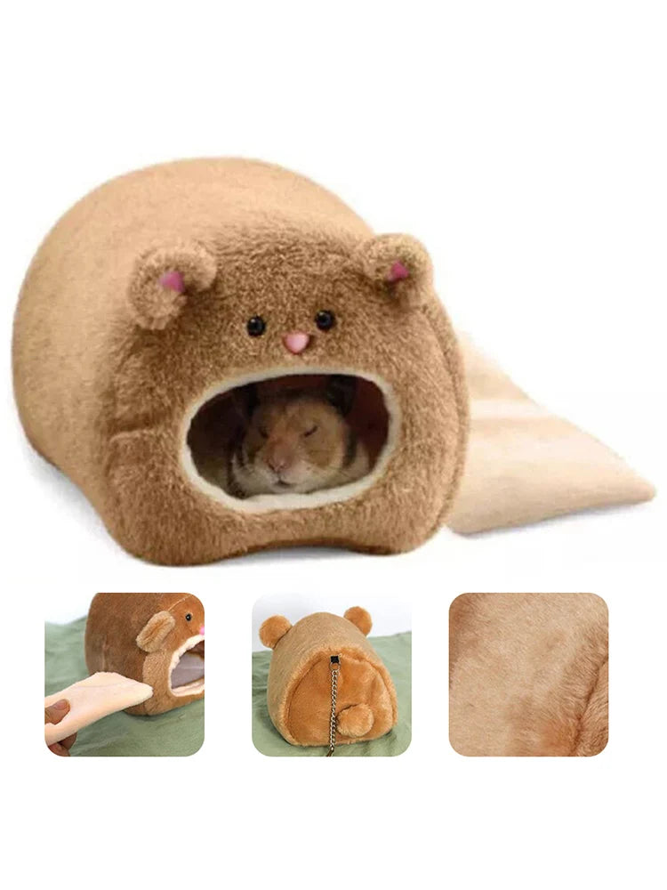 Cozy Small Pet Nest – Winter Warmth Fleece Bed for Hamsters, Rabbits & Squirrels