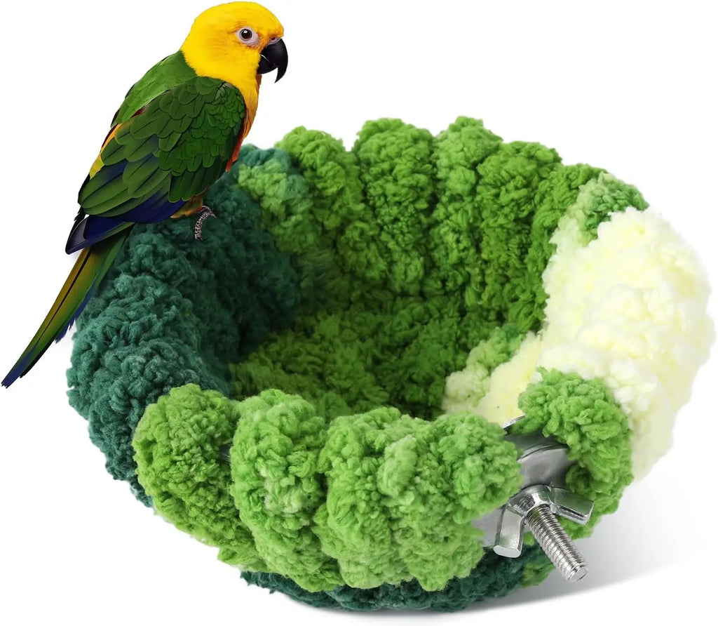 Plush Hanging Bird Nest – Cozy Cage Bed for Parakeets, Cockatiels, Lovebirds & Small Pets