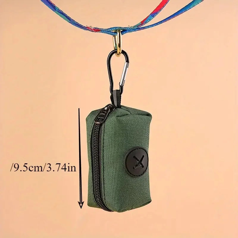 Pet Waste Bag Dispenser with Carabiner Clip – Durable Canvas Holder for Dogs