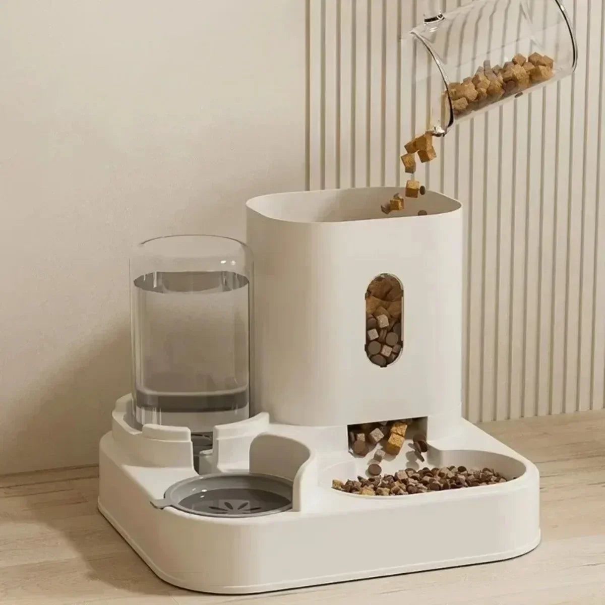 2-in-1 Automatic Pet Food & Water Dispenser – Gravity-Fed Bowl with Large Capacity for Cats & Dogs