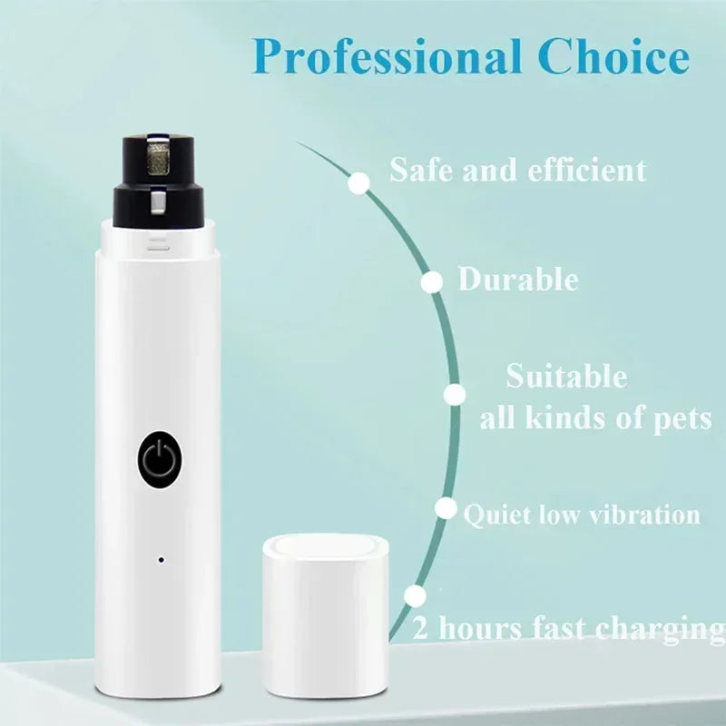 Electric Pet Nail Grinder – Rechargeable USB with LED Light