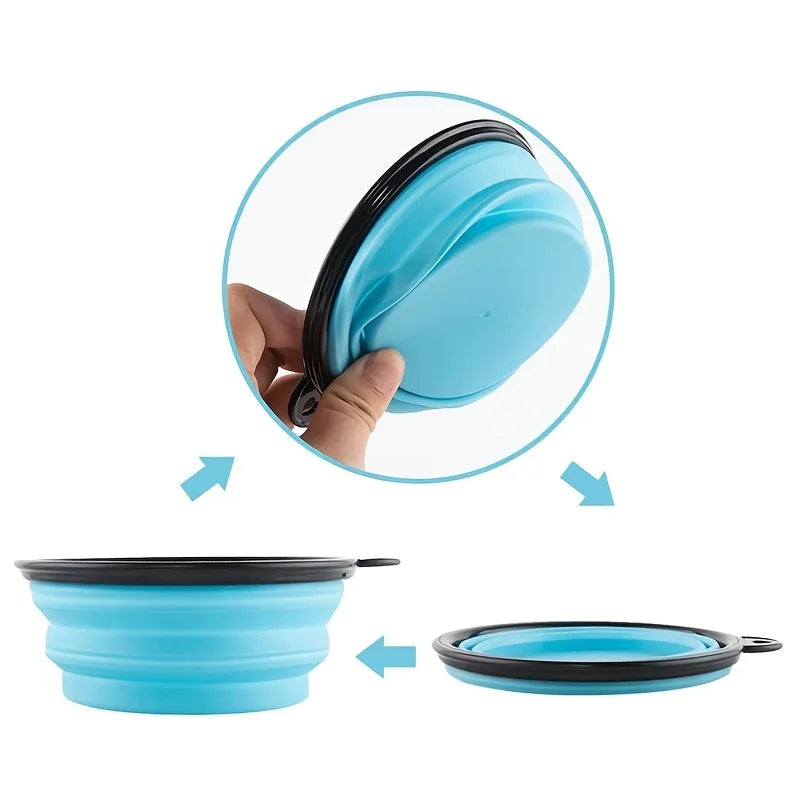 Portable Collapsible Pet Bowl – Silicone Travel Bowl for Dogs & Cats | 350ml