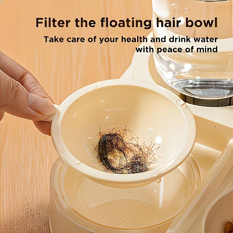 2-in-1 Large Pet Feeder & Water Dispenser – Gravity-Fed, Dry/Wet Separation, No Battery | Cats & Dogs