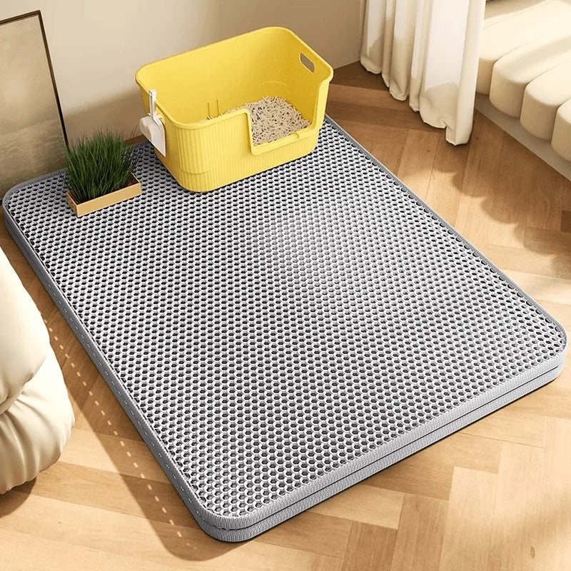 Double-Layer Cat Litter Mat – Waterproof, Non-Slip & Washable