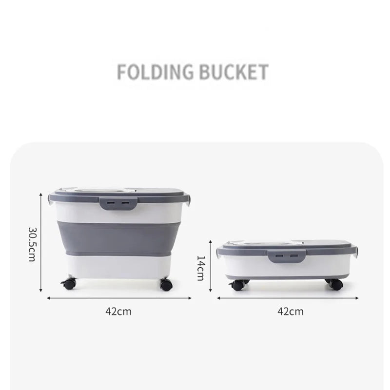 Collapsible Pet Food Storage Container – Airtight & Space-Saving (13 / 33 LB)
