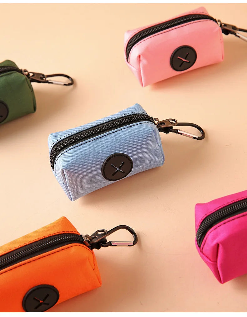 Pet Waste Bag Dispenser with Carabiner Clip – Durable Canvas Holder for Dogs