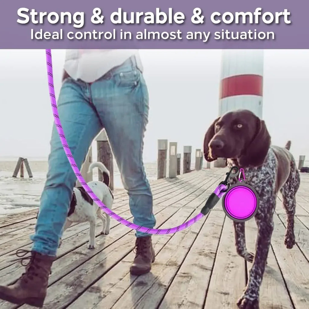 Reflective Nylon Dog Leash – Strong & Durable for All Dog Sizes