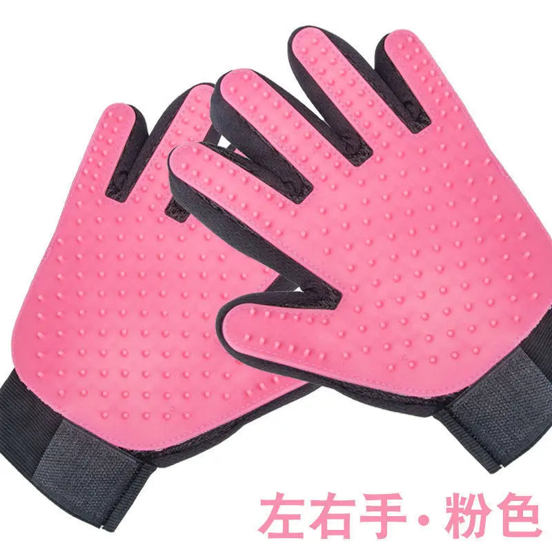 Pet Grooming Gloves – 2-in-1 Silicone Deshedding & Massage Brush for Dogs & Cats