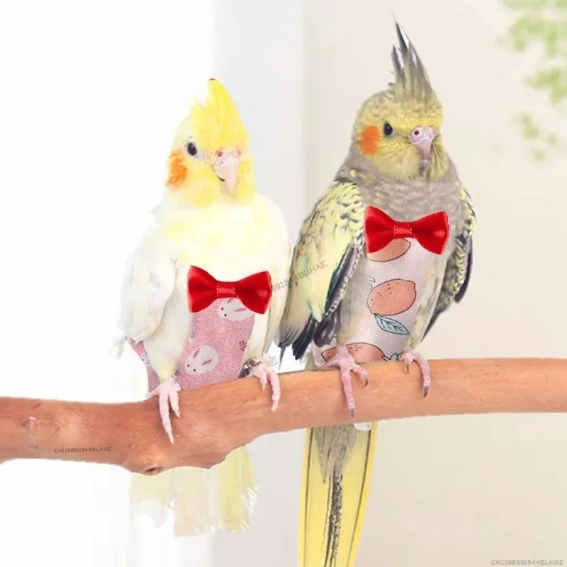 Parrot Diaper Flight Suit – Washable Bird Nappy with Bowtie for Parakeets, Cockatiels & Pigeons
