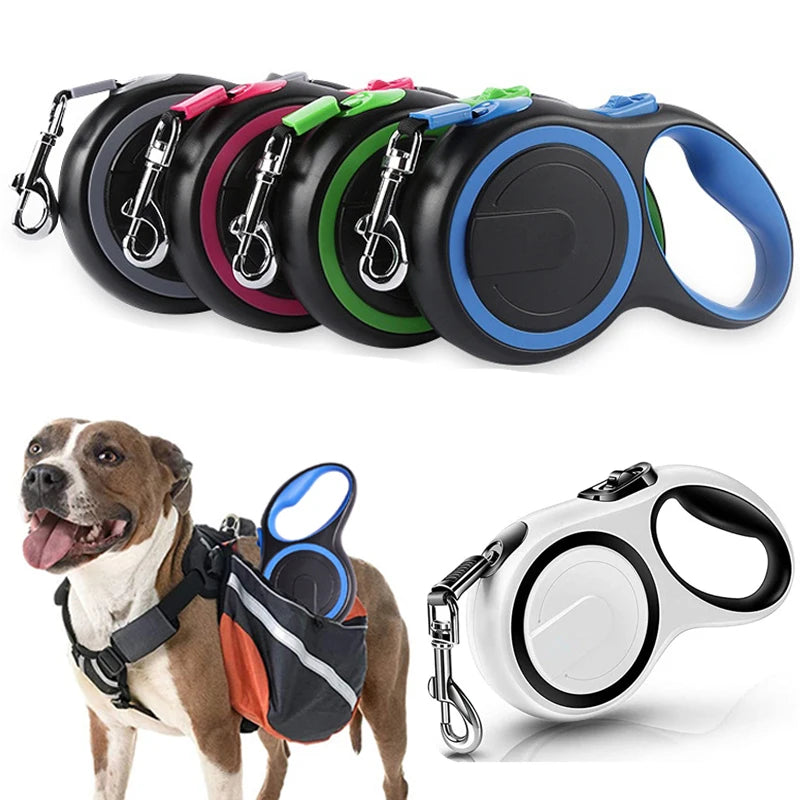 Retractable Dog Leash – Durable Nylon, One-Touch Brake & Lock | 3M / 5M / 8M for Small, Medium & Large Dogs