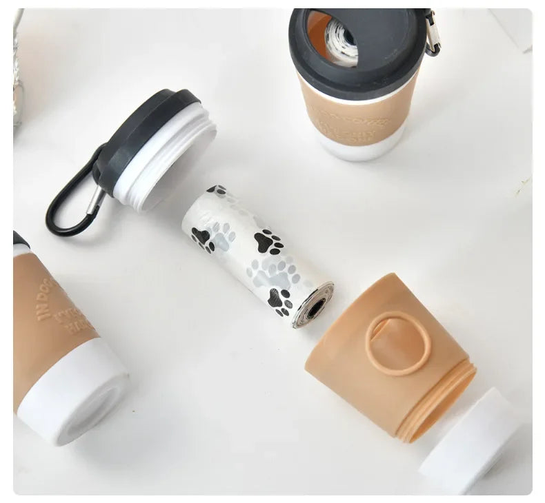 Coffee Cup Pet Waste Bag Dispenser – Portable Dog Walking Accessory