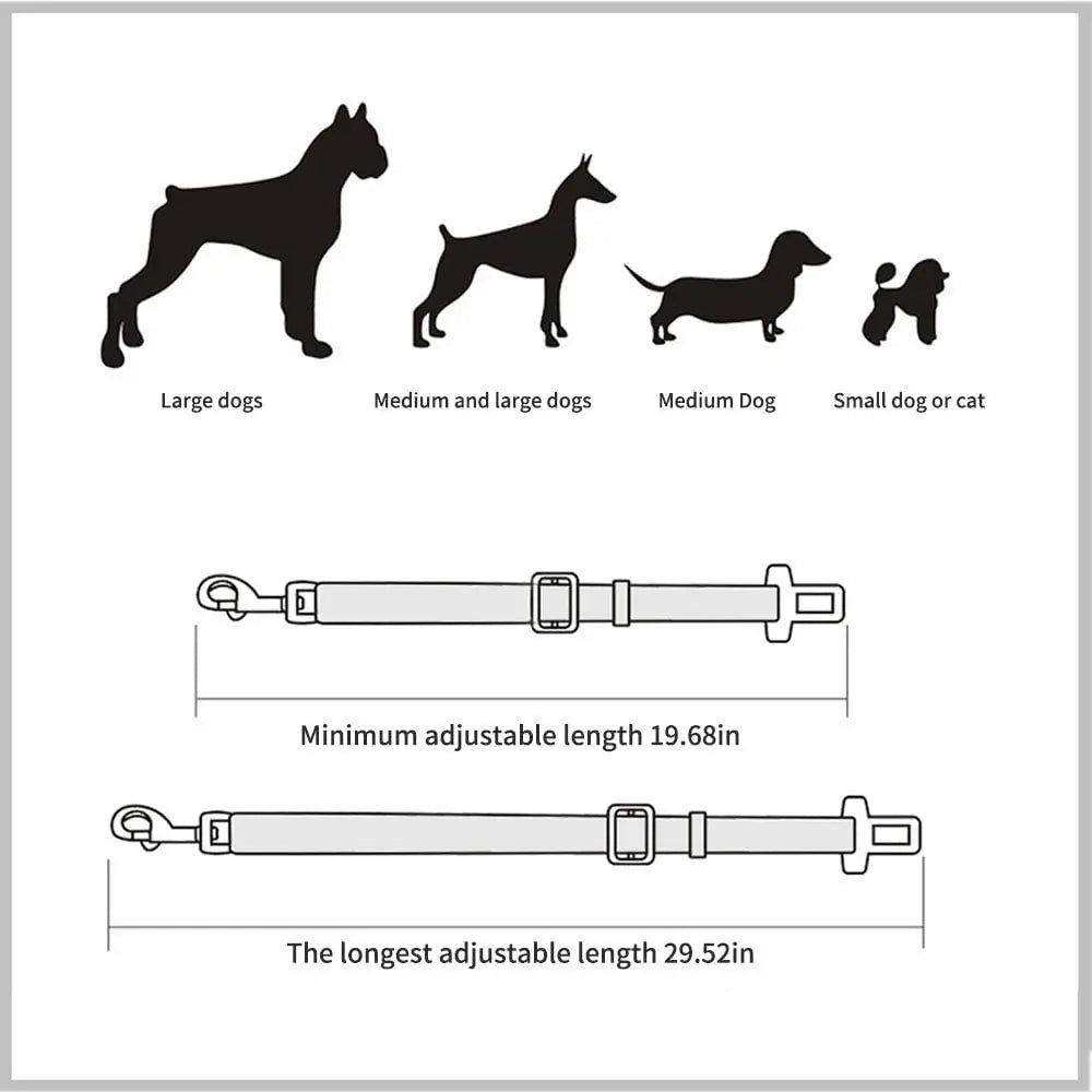 Pet Car Safety Belt – Adjustable Dog & Cat Harness Clip