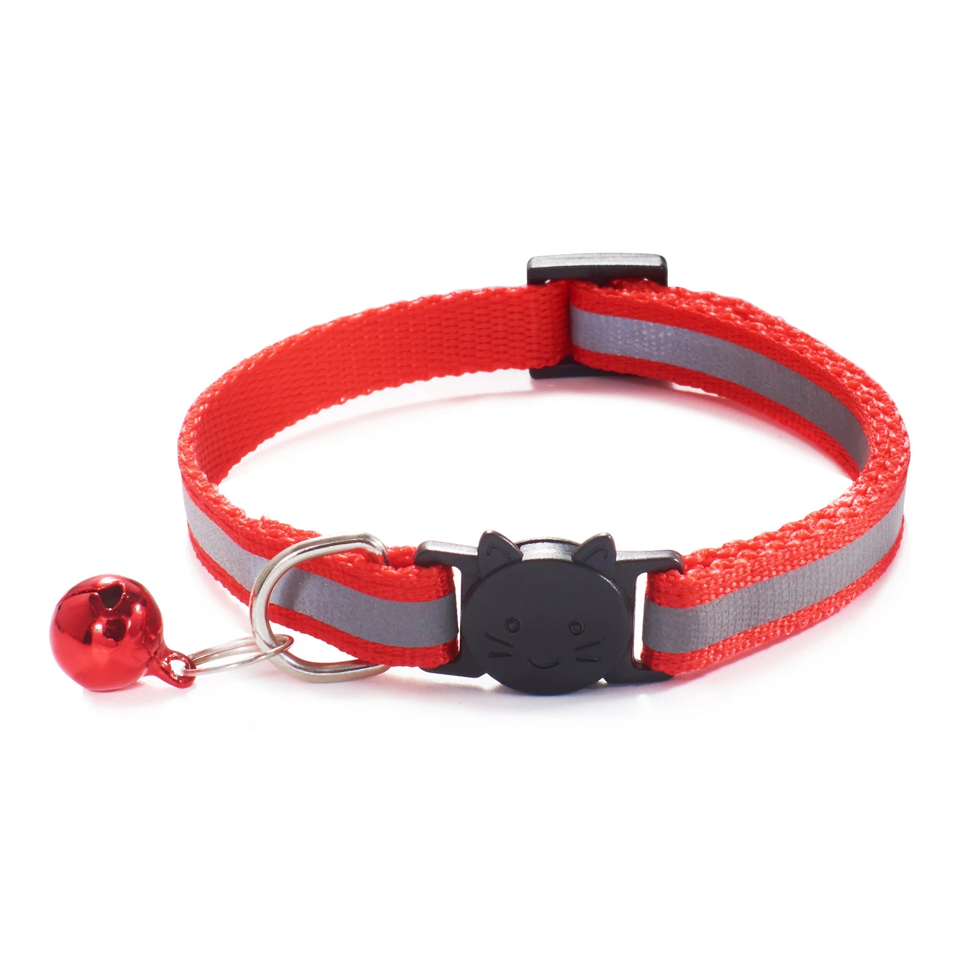 ROJECO Adjustable Cat Collar with Bell & Reflective Strip – Safety Breakaway Necklace for Cats & Kittens