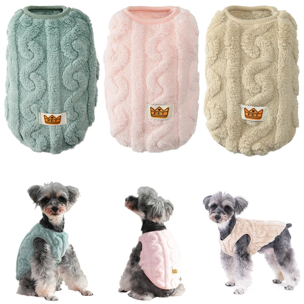 Soft Fleece Pet Sweater – Warm Autumn & Winter Vest for Small Dogs & Cats