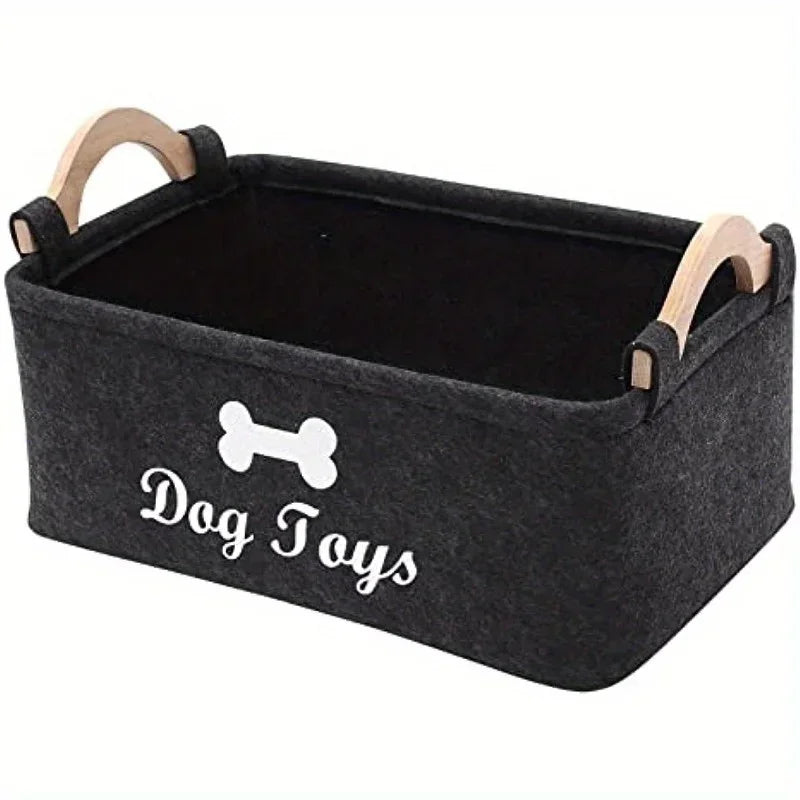 Premium Felt Pet Toy & Storage Basket – Stylish Organizer for Dogs & Cats